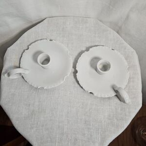 Rynne's China Vintage Ceramic Candlestick Pair Made in Japan 1950's